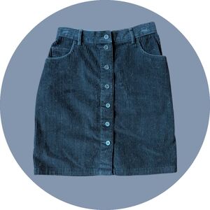 Vintage Eddie Bauer Corduroy Knee-Length Ribbed Pencil Skirt - Black - size 8